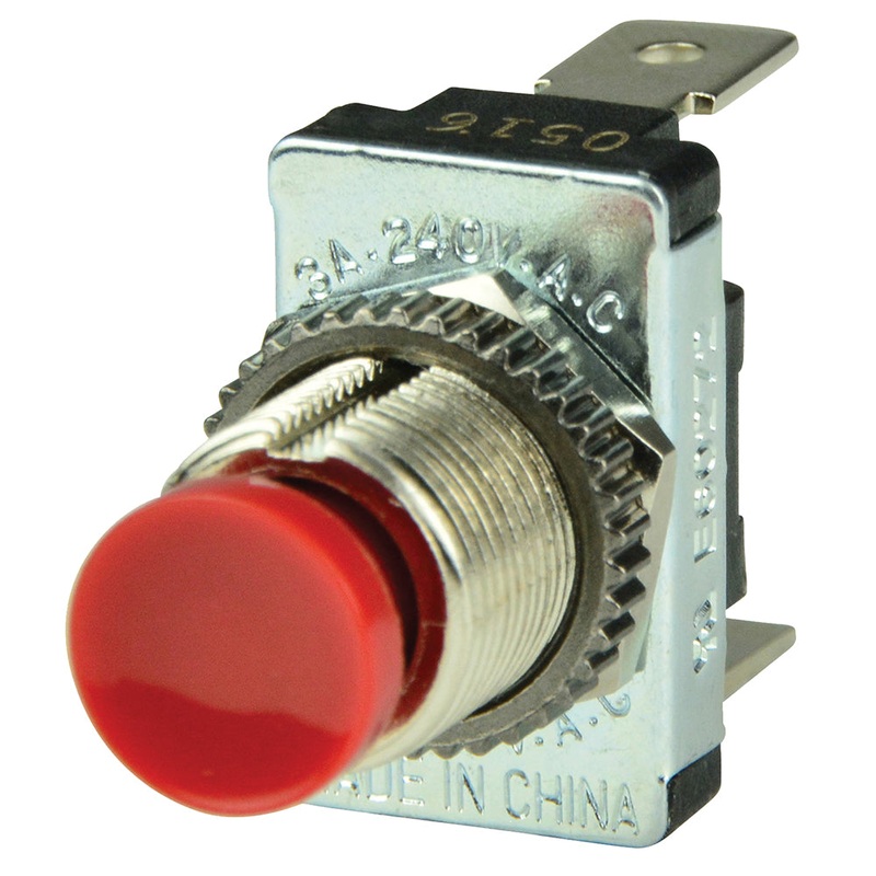 BEP Red SPST Momentary Contact Switch – OFF/(ON) – 1001401