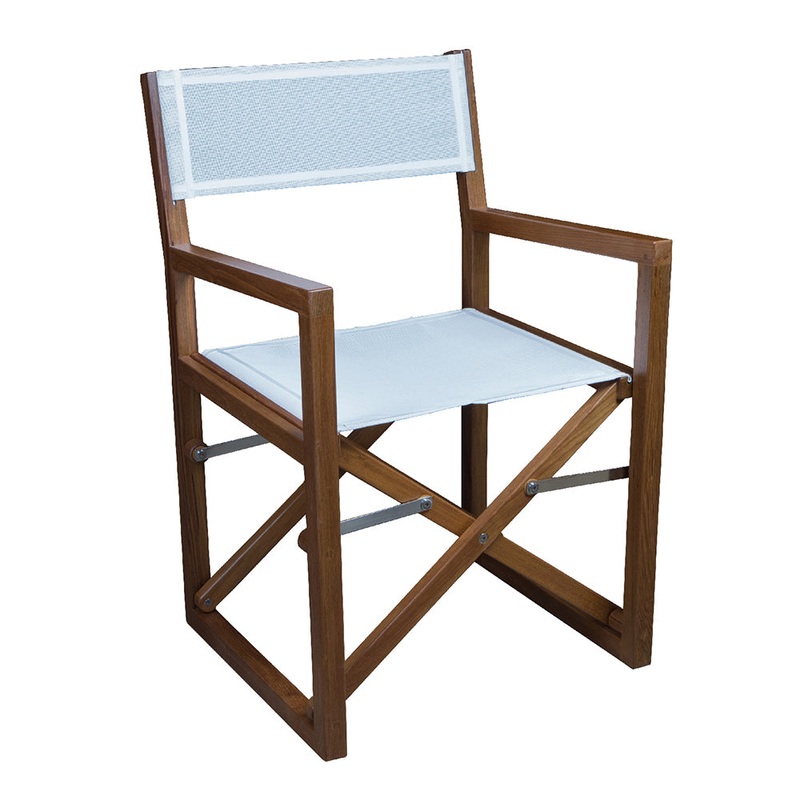 Whitecap Director’s Chair w/White Batyline Fabric – Teak63061 – 63061