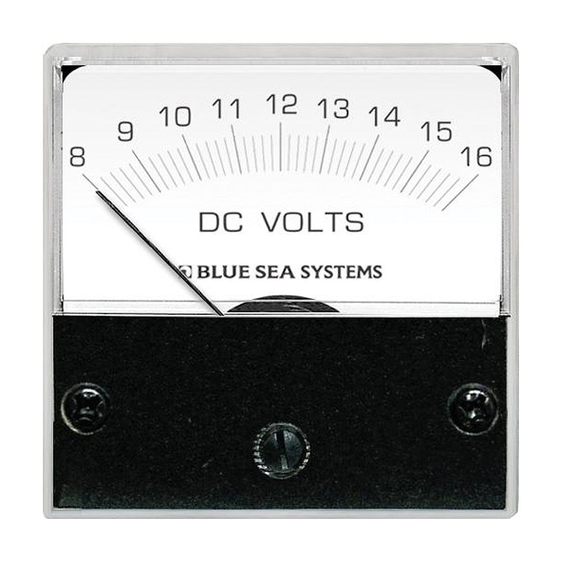 Blue Sea 8028 DC Analog Micro Voltmeter – 2 Face, 8-16 Volts DC – 8028