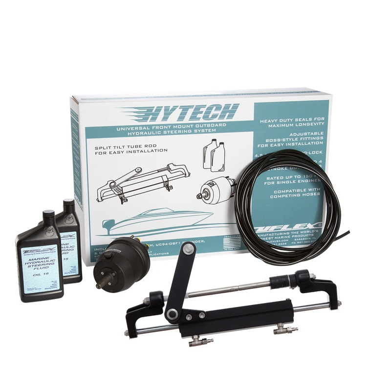 Uflex HYTECH 1.1 Front Mount OB System up to 175HP – Includes UP20 FM Helm, 2qts of Oil, UC95-OBF Cylinder & 40′ TubingHYTECH 1.1 – HYTECH 1.1