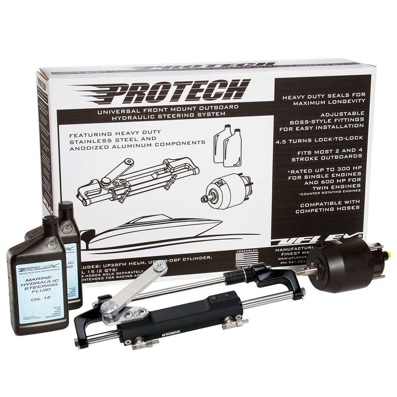 Uflex PROTECH 2.1 Front Mount OB Hydraulic System – Includes UP28 FM Helm Oil & UC128-TS/2 Cylinder – No HosesPROTECH 2.1 – PROTECH 2.1
