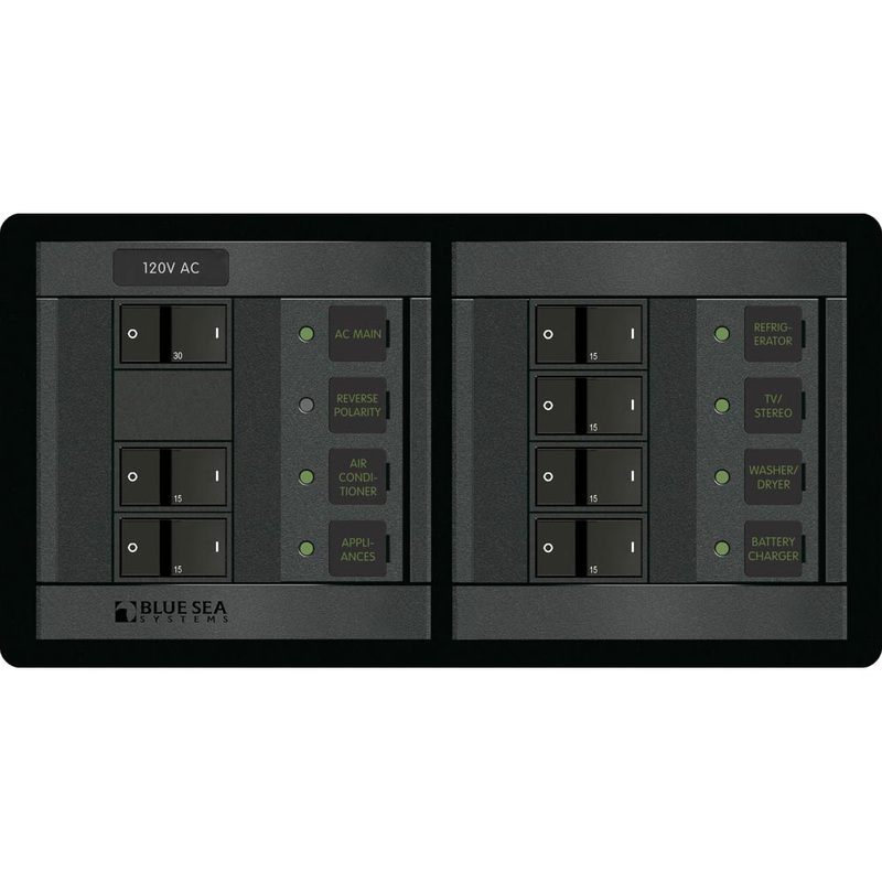 Blue Sea 1230 120V AC Main + 6 Positions – Horizontal – 1230