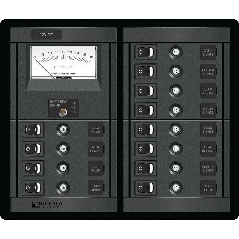 Blue Sea 1464 12 Position Switch CLB + Meter Square – 1464