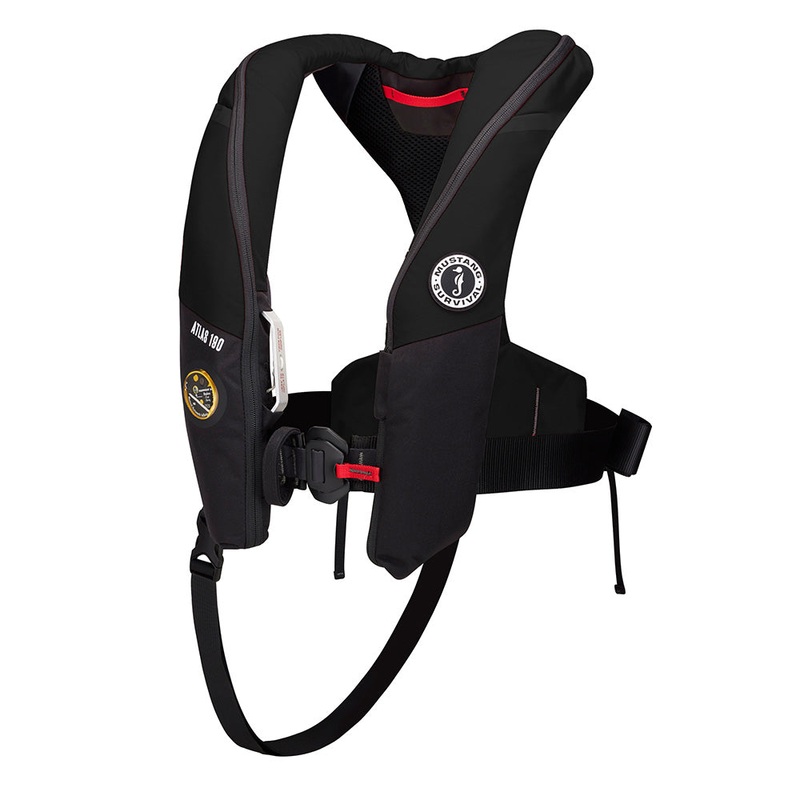 Mustang Atlas 190 DLX Open Ocean Inflatable PFD – Black – MD3195E1-13-0