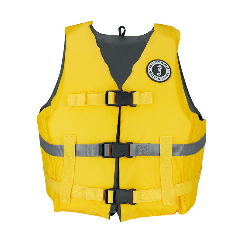 Mustang Livery Foam Vest – XL/XXL – Yellow -MV7010-25-XL/XXL