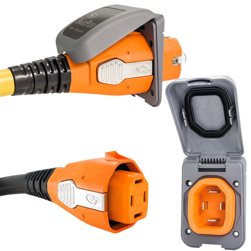 SmartPlug 50 Amp Non Metallic Gray Inlet and Plug Combo – Boat and RV – B50ASSYPG