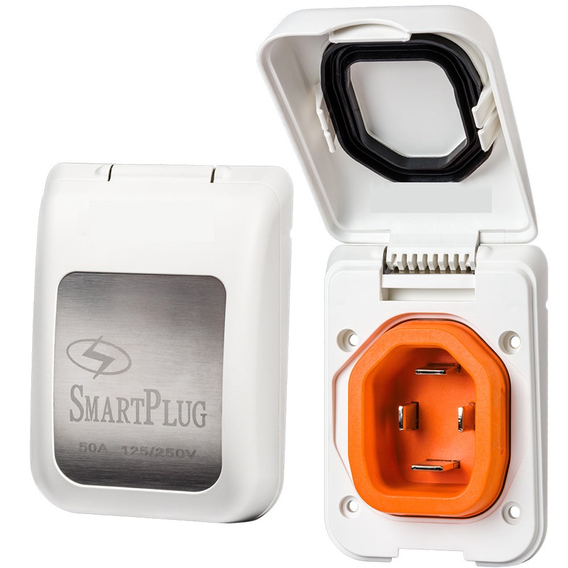SmartPlug 50 Amp Non Metallic White Inlet – Boat and RV Side – BM50PW