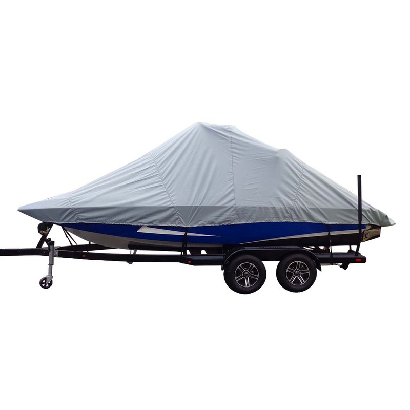 Carver Sun-DURA Specialty Boat Cover f/23.5′ Inboard Tournament Ski Boats w/Wide Bow & Swim Platform – Grey – 82123S-11