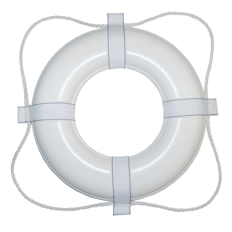 Taylor Made Foam Ring Buoy – 24 – White with White Rope – 361