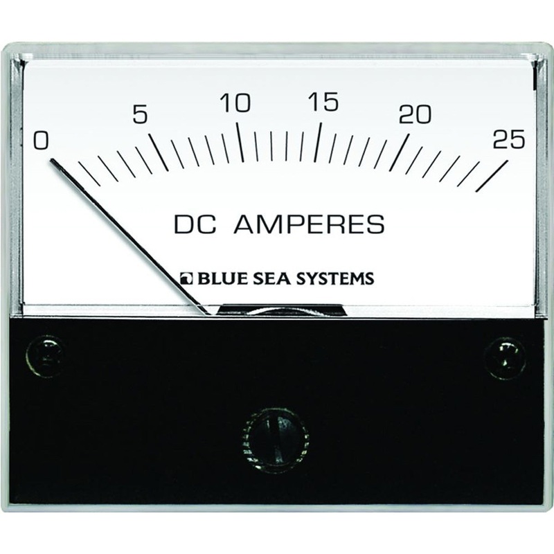 Blue Sea 8005 DC Analog Ammeter – 2-3/4 Face, 0-25 Amperes DC – 8005