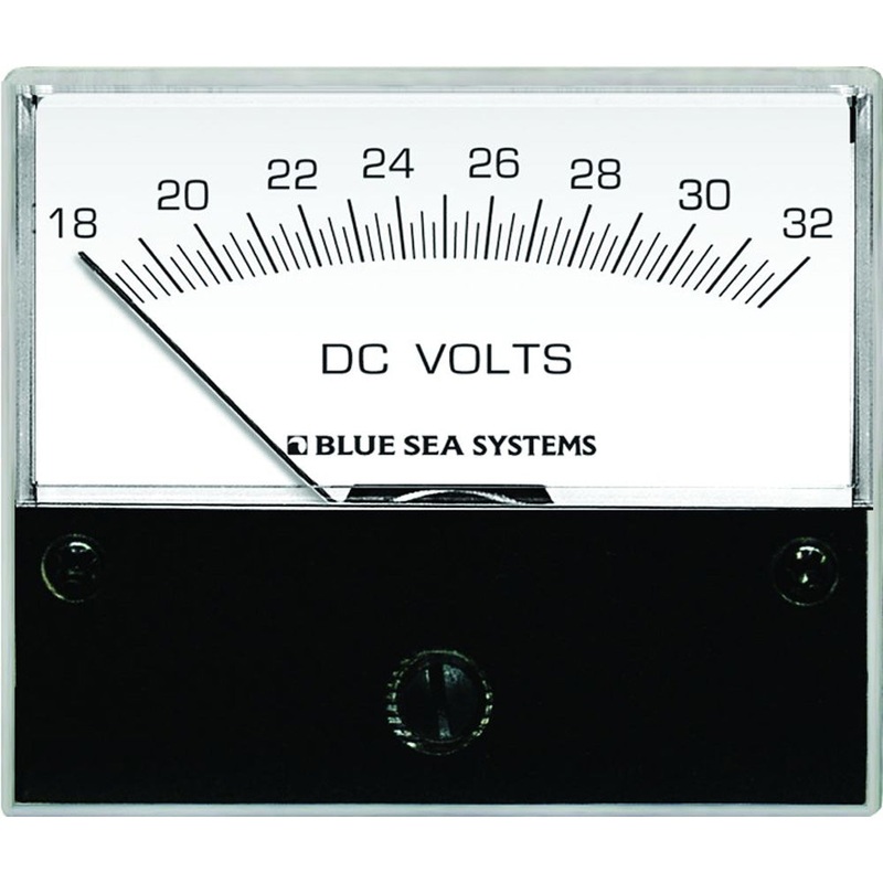 Blue Sea 8240 DC Analog Voltmeter – 2-3/4 Face, 18-32 Volts DC – 8240