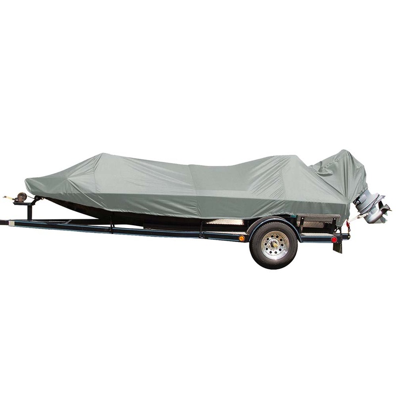 Carver Poly-Flex II Extra Wide Series Styled-to-Fit Boat Cover f/16.5′ Jon Style Bass Boats – Grey – 77816EF-10