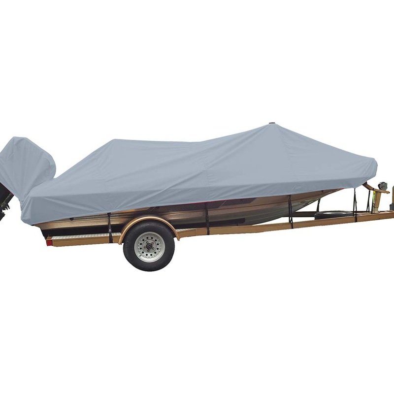Carver Sun-DURA Styled-to-Fit Boat Cover f/18.5′ Wide Style Bass Boats – Grey – 77218S-11