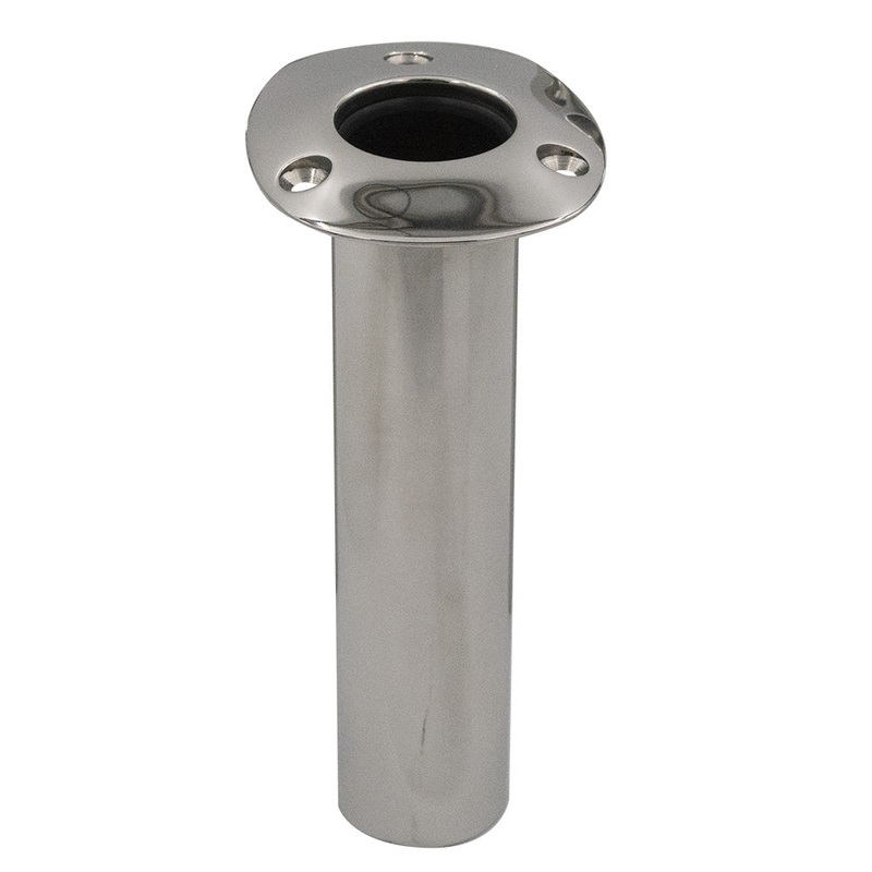 C.E. Smith 80 Series Standard Flush Mount Rod Holder – 0 Degree – Stainless Steel – Cast Bottom – Black Liner – 536800C
