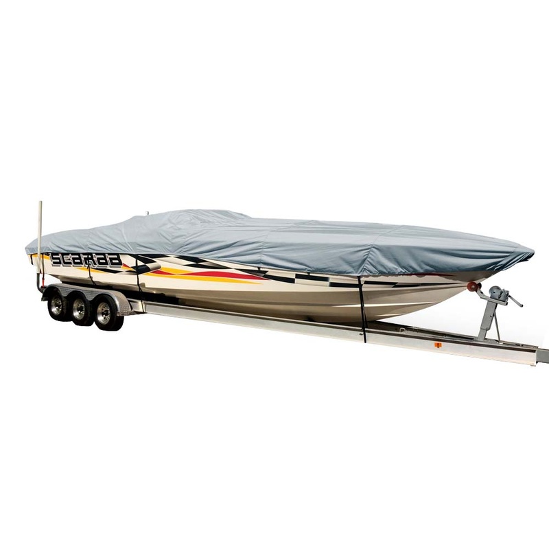 Carver Sun-DURA Styled-to-Fit Boat Cover f/27.5′ Performance Style Boats – Grey – 74327S-11