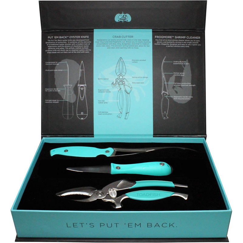 Toadfish Coastal Kitchen Collection – Oyster Knife, Shrimp Cleaner & Crab Cutter – 1011