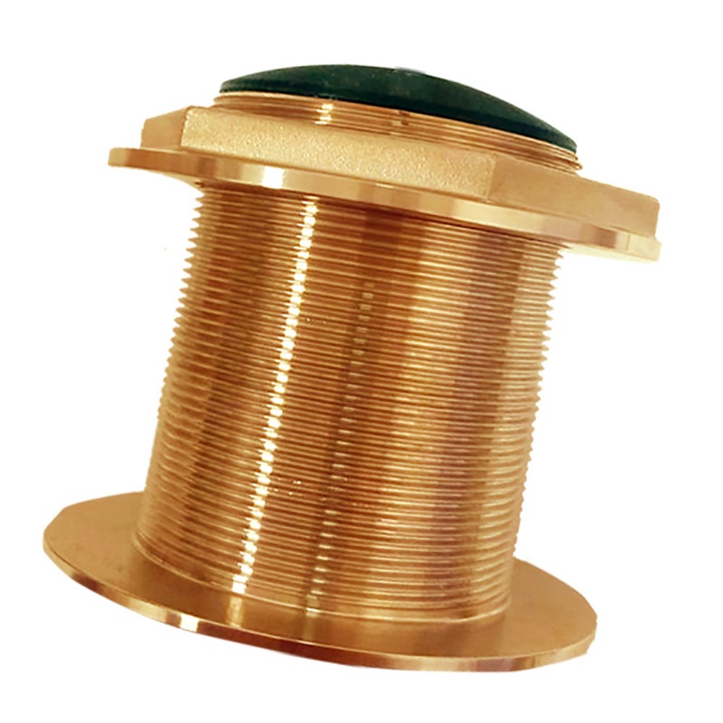 SI-TEX Bronze Low-Profile Thru-Hull High-Frequency CHIRP Transducer – 1kW, 18 Tilt, 130-210kHz – BT87H1KW-18