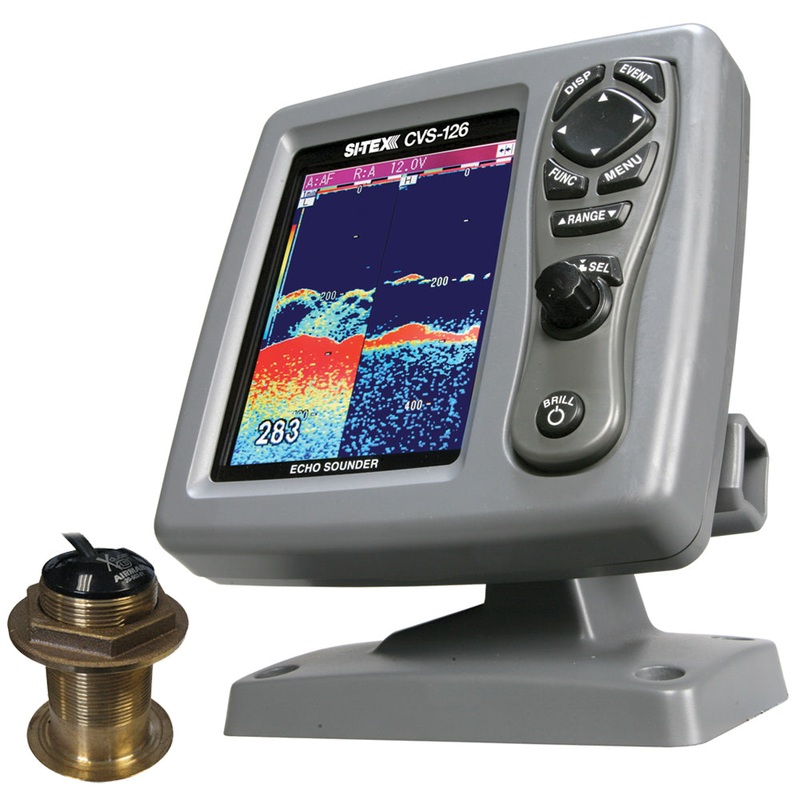 SI-TEX CVS-126 Dual Frequency Color Echo Sounder w/B60 12 Transducer B-60-12-CX – CVS-1266012