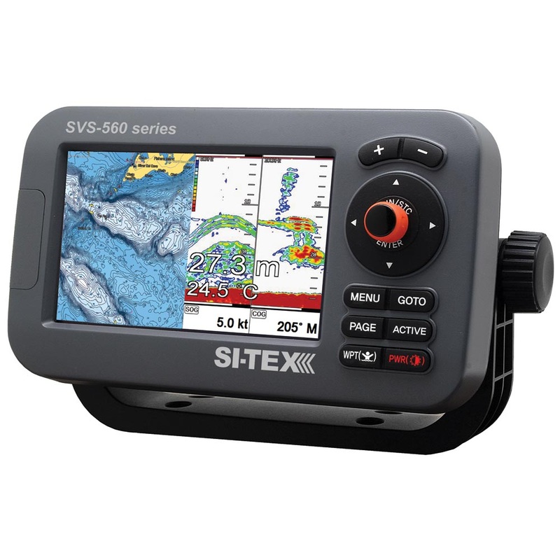 SI-TEX SVS-560CF-E Chartplotter – 5 Color Screen w/External GPS & Navionics+ Flexible Coverage – SVS-560CF-E