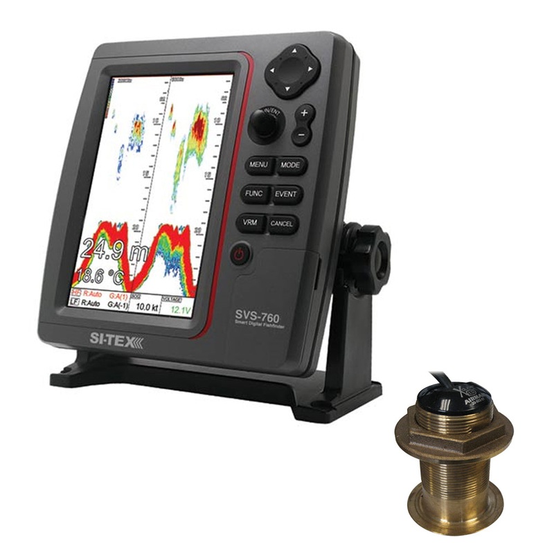 SI-TEX SVS-760 Dual Frequency Sounder 600W Kit w/Bronze 12 Degree Transducer – SVS-760B60-12