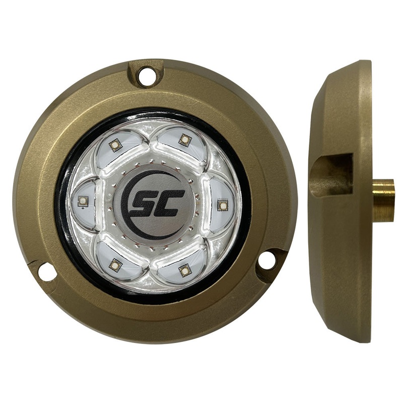 Shadow-Caster SC2 Series Bronze Surface Mount Underwater Light – Great White – SC2-GW-BZSM