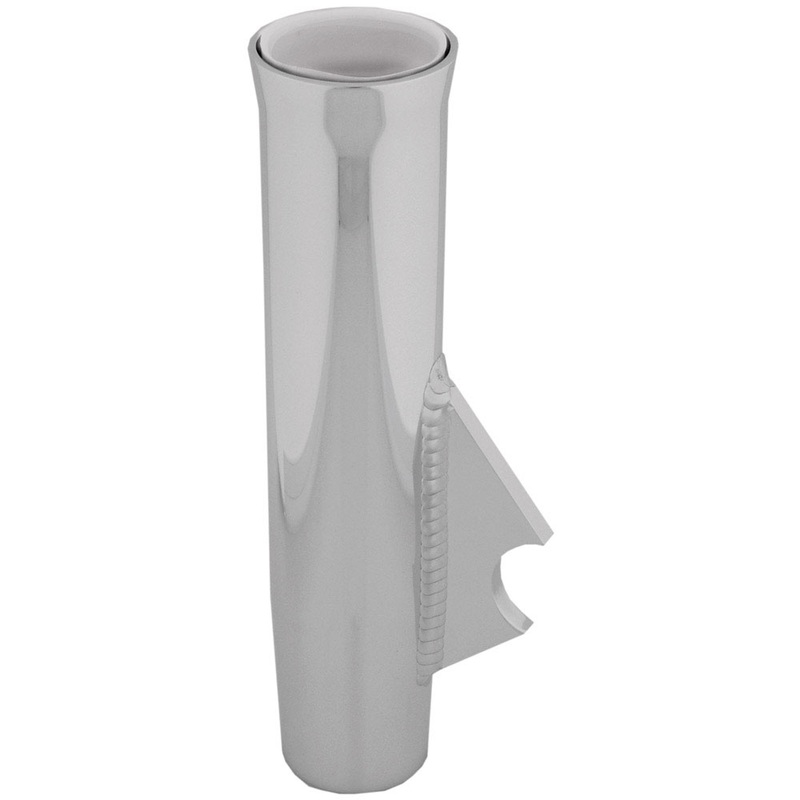 TACO Flared Weld-On Rod Holder 9-3/4L x 1-3/4ID – White Liner Polished Finish – 3/8 Coped Blade – F31-2230BXY-4A