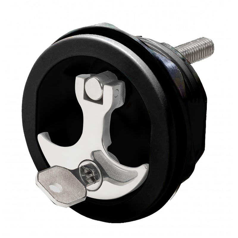 Whitecap Compression Handle CP Zamac/Black Nylon Locking Fresh Water Use Only – S-1415BC