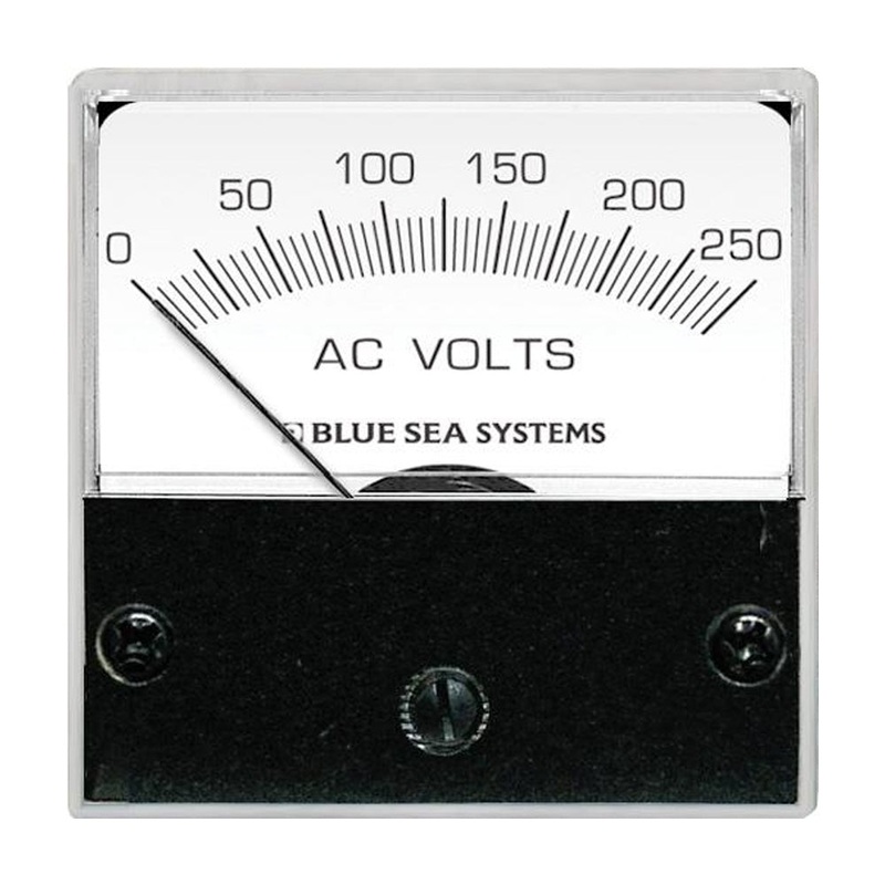 Blue Sea 8245 AC Analog Micro Voltmeter – 2 Face, 0-250 Volts AC – 8245