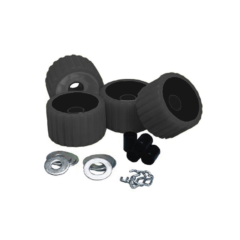 C.E. Smith Ribbed Roller Replacement Kit – 4 Pack – Black – 29210