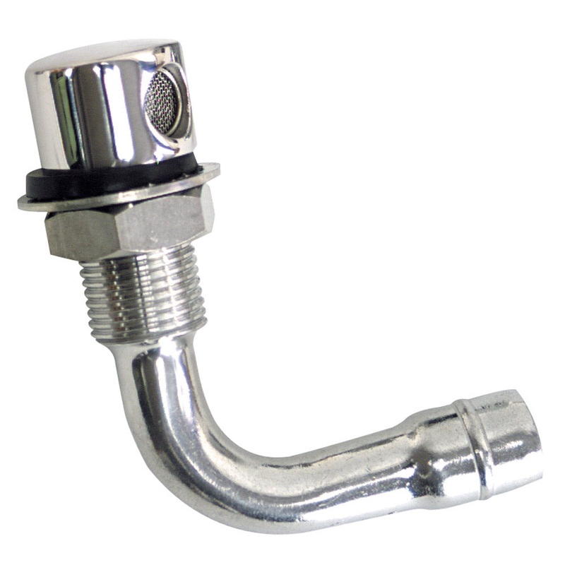 Whitecap Fuel Vent – Round Head, 90 Degree, 5/8 Hose – 6023C