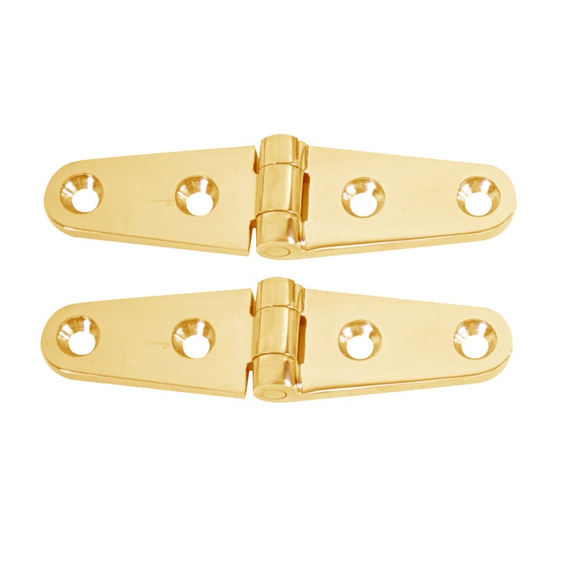 Whitecap Strap Hinge – Polished Brass – 4 x 1 – Pair – S-604BC