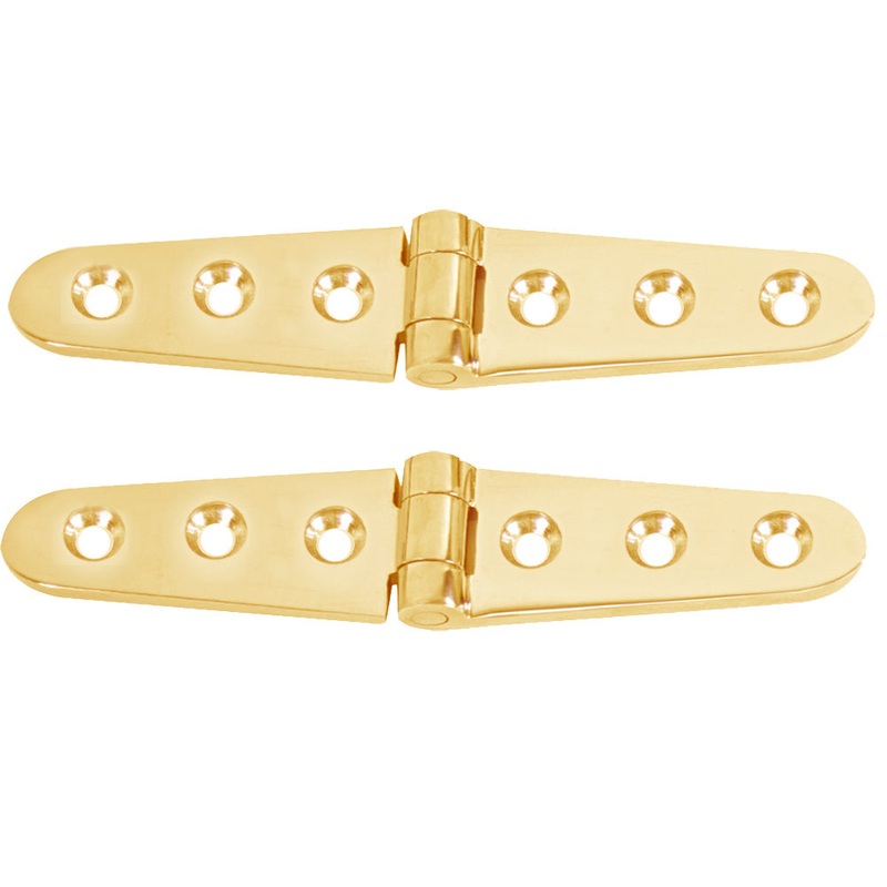 Whitecap Strap Hinge – Polished Brass – 6 x 1-1/8 – Pair – S-605BC