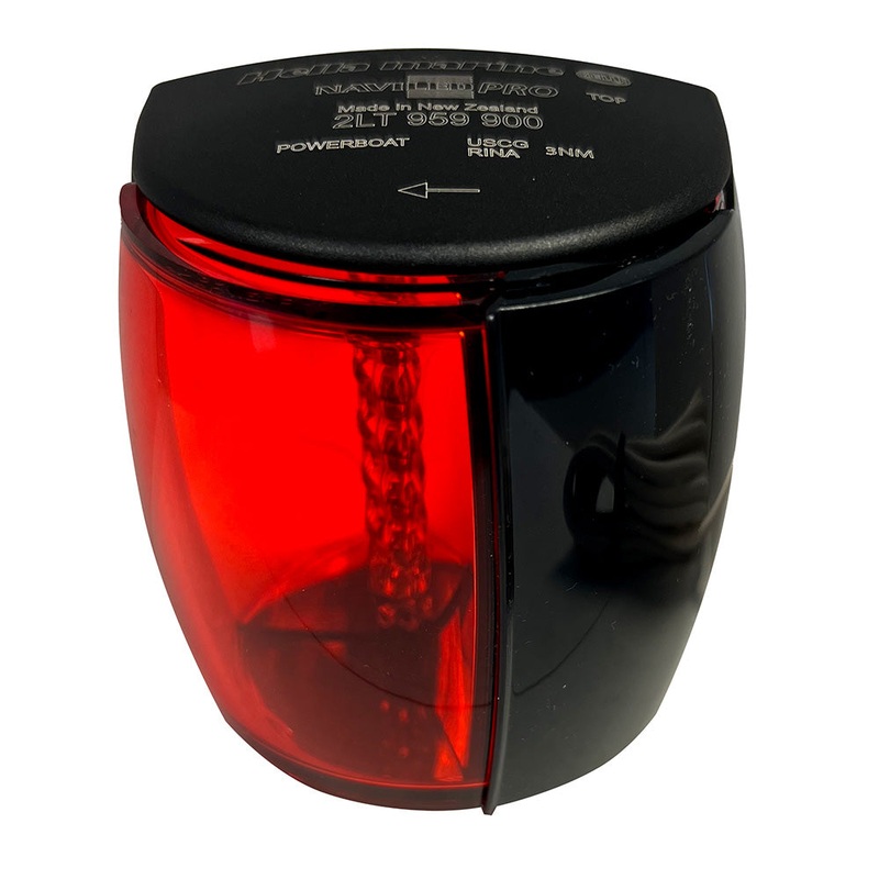 Hella Marine NaviLED PRO Port Navigation Lamp – Black – 2NM – 017460101
