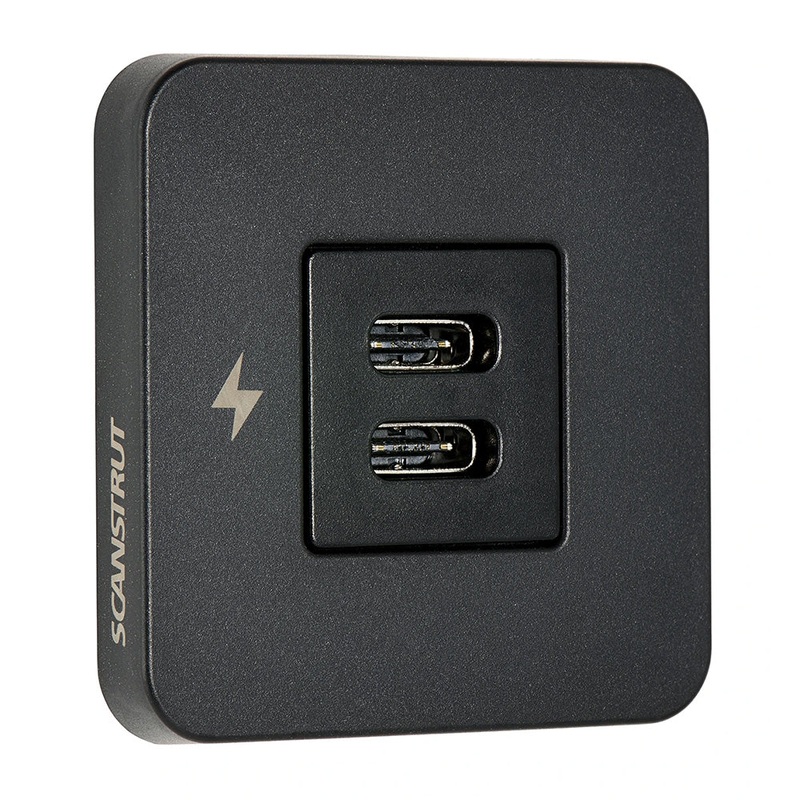 Scanstrut TILE USB-C Interior Charging Socket – 12/24V – Black Bezel