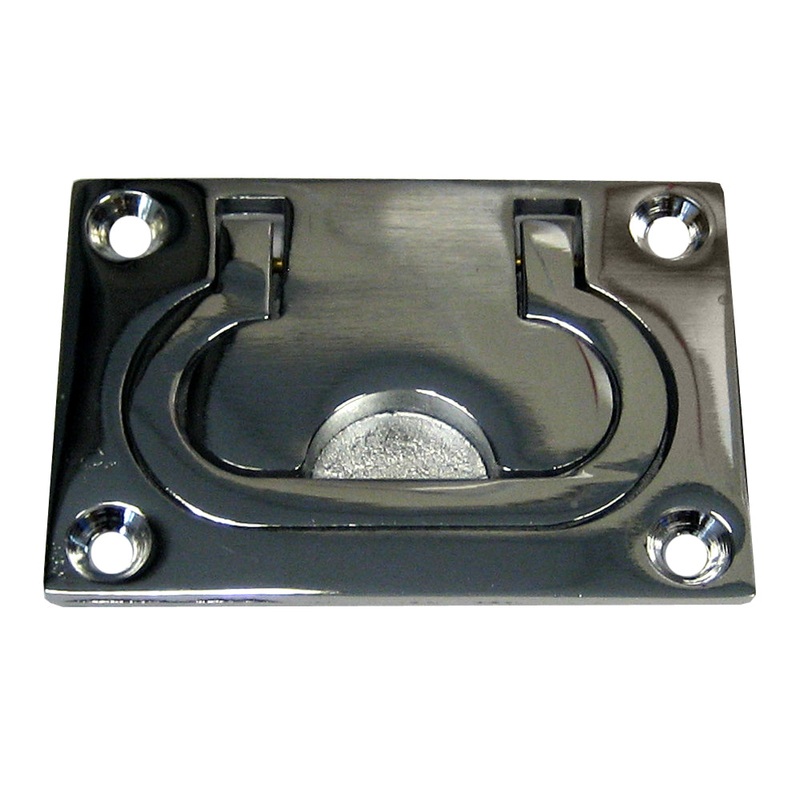 Whitecap Flush Pull Ring – CP/Brass – 3 x 2 – S-3364C