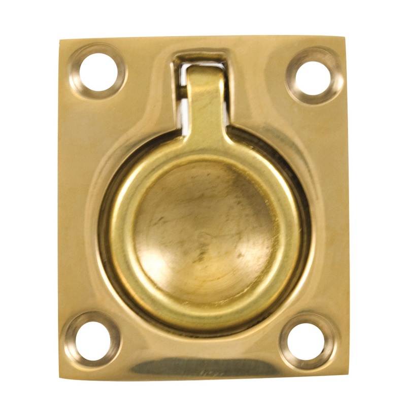 Whitecap Flush Pull Ring – Polished Brass – 1-1/2 x 1-3/4 – S-3360BC