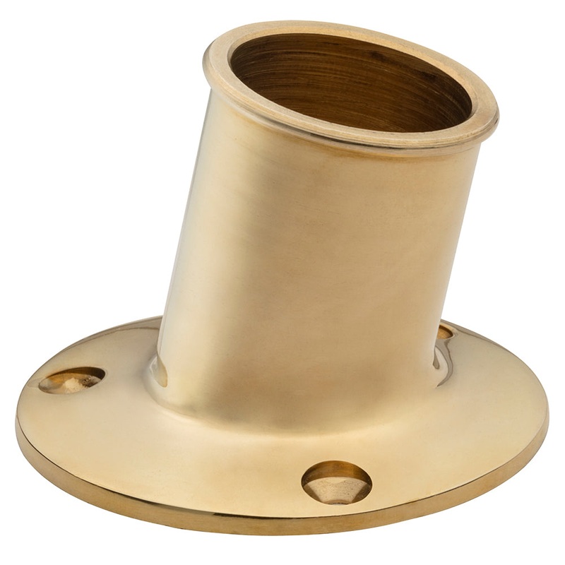 Whitecap Top Mount Flag Pole Socket 1-1/4 ID – Polished Brass – S-5003BC