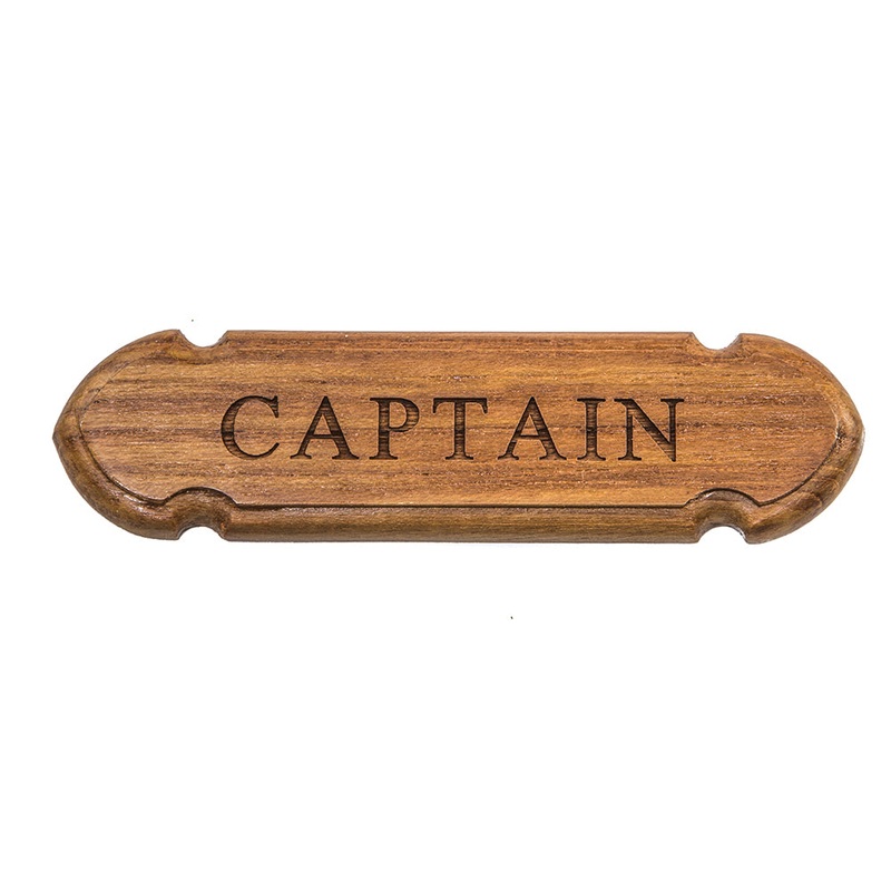 Whitecap Teak CAPTAIN Name Plate – 62670