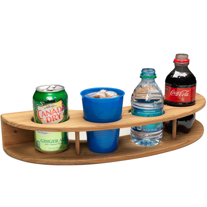 Whitecap Teak Curved Four-Drink Rack – 63219