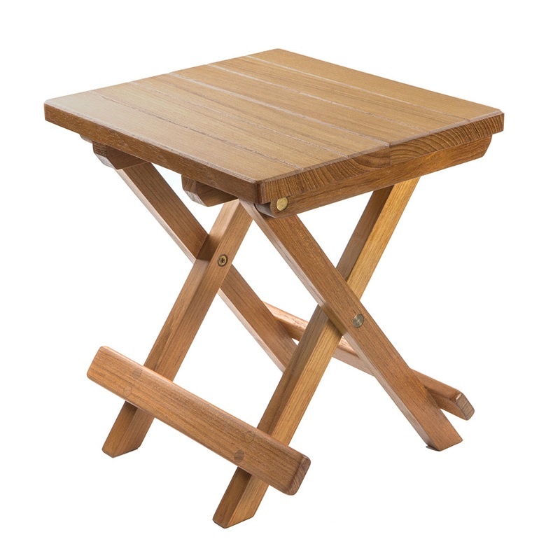 Whitecap Teak Grooved Top Fold-Away Table/Stool – 60034
