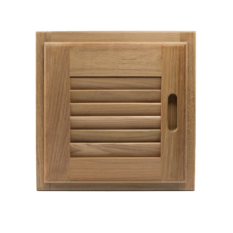 Whitecap Teak Louvered Door & Frame – Right Hand – 12 x 12 – 60720