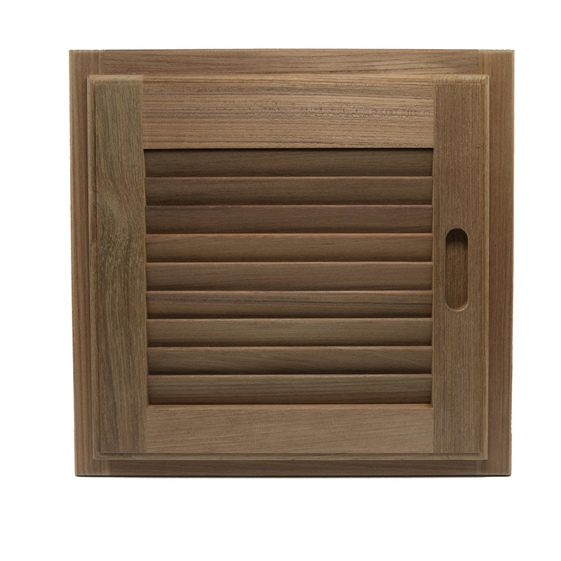 Whitecap Teak Louvered Door & Frame – Right Hand – 15 x 15 – 60722