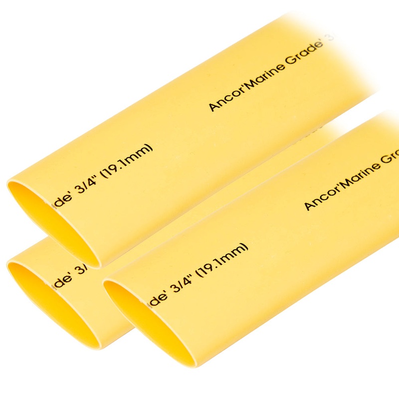 Ancor Heat Shrink Tubing 3/4 x 3 – Yellow – 3 Pieces – 306903