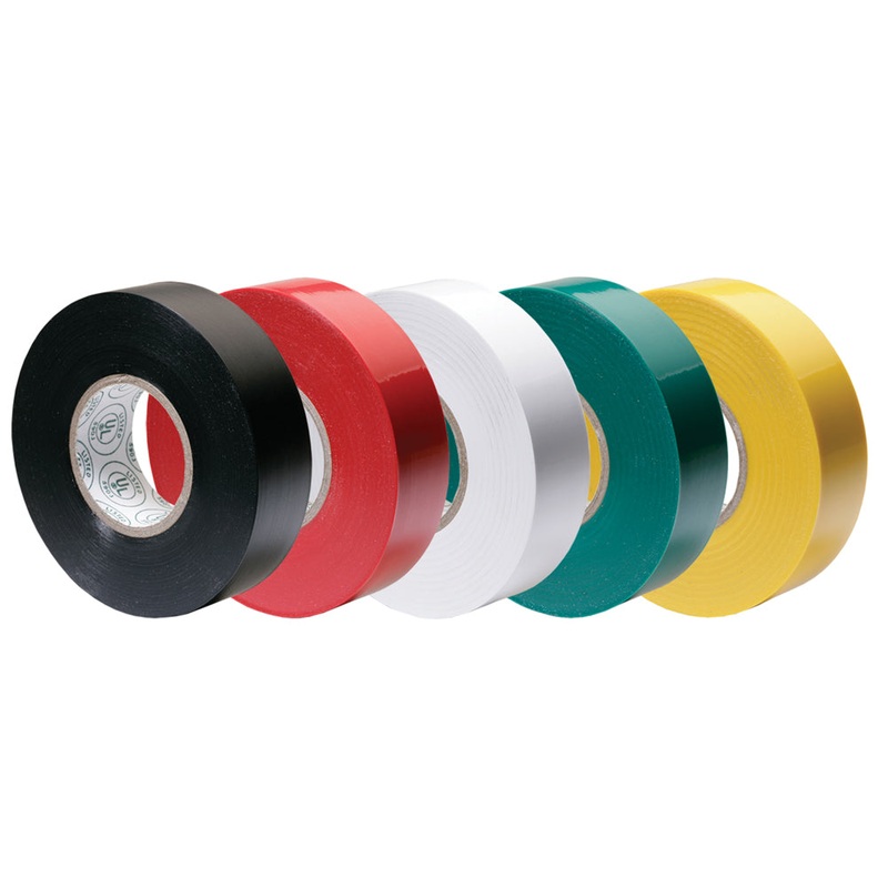 Ancor Premium Assorted Electrical Tape – 1/2 x 20′ – Black / Red / White / Green / Yellow – 339066