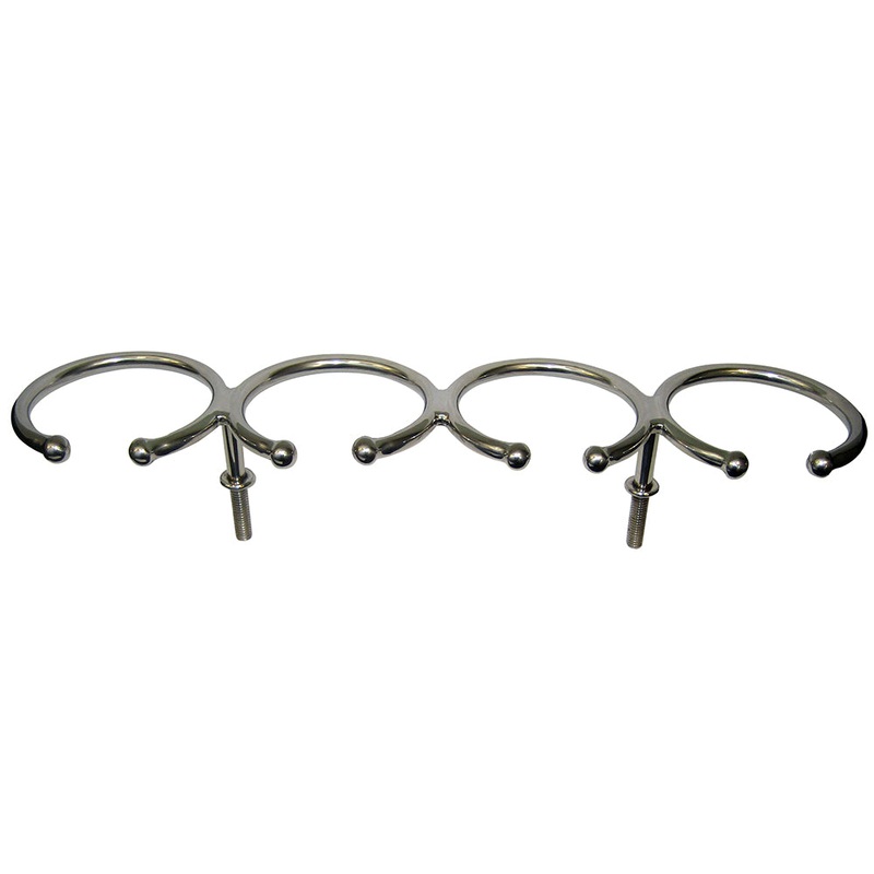 Whitecap Top Mount Ring SS Cup Holder – 4-Drink – Stud Mount – S-3515