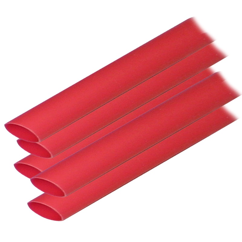 Ancor Adhesive Lined Heat Shrink Tubing (ALT) – 1/2 x 12 – 5-Pack – Red – 305624