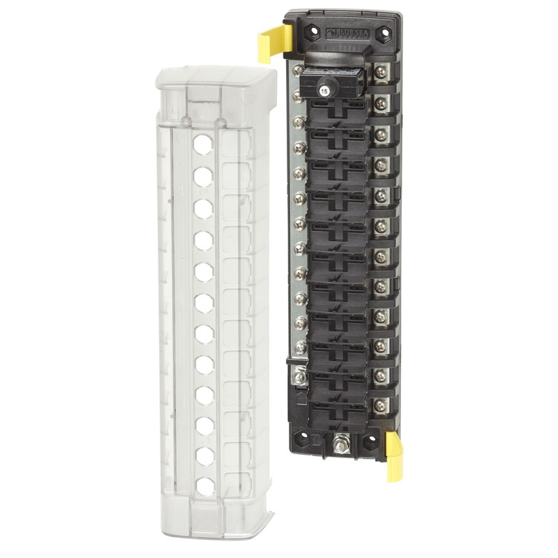 Blue Sea 5054 ST CLB Circuit Breaker Block – 12 Position w/Negative Bus – 5054