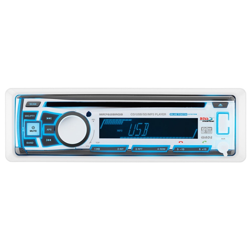 Boss Audio MR762BRGB Single DIN Bluetooth Enabled In-Dash MP3/CD/CDRW/AM/FM Receiver – MR762BRGB