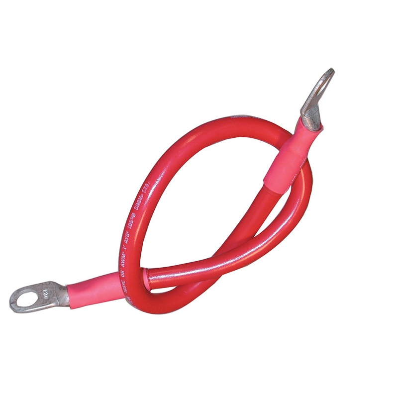 Ancor Battery Cable Assembly, 2 AWG (34mm) Wire, 3/8 (9.5mm) Stud, Red – 18 (45.7cm) – 189141