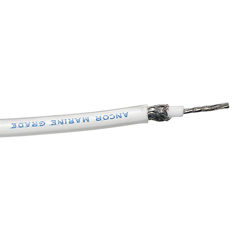 Ancor RG-213 White Tinned Coaxial Cable – 100′ – 151710